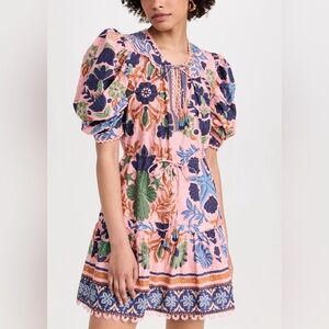 Farm Rio Seashell Tapestry Pink Mini Dress